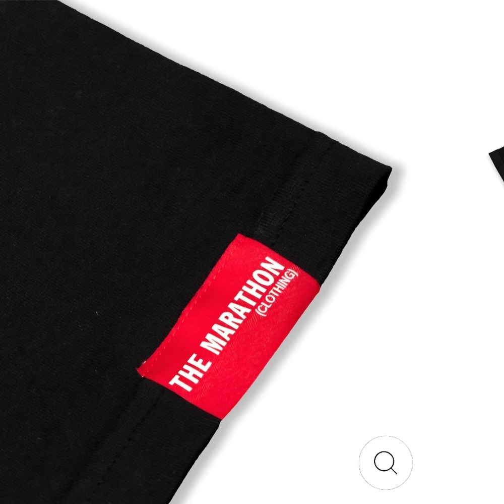 The Marathon Clothing Black Tee with White and Gold Design SIZE LARGE - Picture 2 of 3